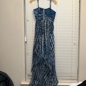 Blue Pattern Formal Dress